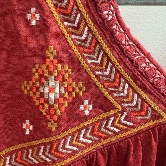 Maurices Rust Boho Babydoll Peasant Top L - Picture 2 of 6